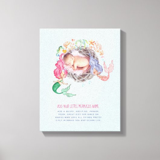 メルメイズPHOTO新生児ウォールアートキープサケ キャンバスプリント (正面)