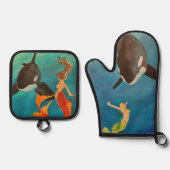 メルメイドとオルカス 鍋つかみ&鍋敷きセット (正面)