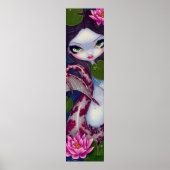 メルメイドとピンクロータスゴシックの大目アートプリント ポスター (正面)