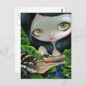 「メルメイドとベビーアリゲーター」 ポストカード (正面/裏面)