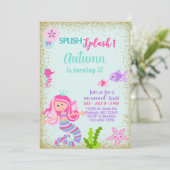 メルメイドの女の子の誕生日の招待、スプラッシュ。 招待状 (スタンド正面)