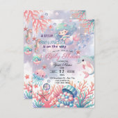 メルメイドの赤ちゃんシャワーの招待 招待状 (正面/裏面)