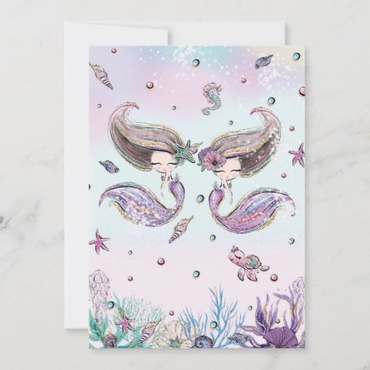 メルメイドアンダーザシーツインシスター誕生日 招待状 (裏面)