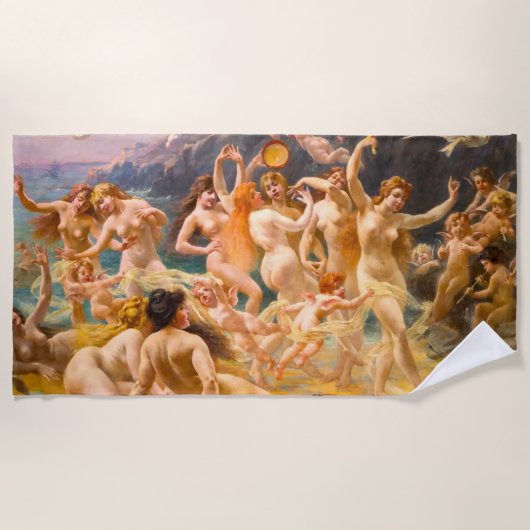 メルメイドアンドエンジェル踊り ビーチタオル (正面)