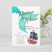 メルメイドアンドパイレーツ子供の誕生日招待状 招待状 (スタンド正面)