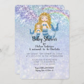 メルメイドザシーブロンドブルーベビーガール 招待状 (正面/裏面)