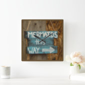 メルメイドザーズこの方法ビーチワードアート スクエア壁時計 (ホーム)