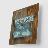 メルメイドザーズこの方法ビーチワードアート スクエア壁時計 (傾斜)