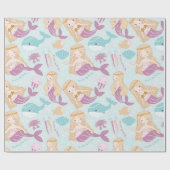 メルメイドシーベイビーシャワーガールズバースデーパーティー ラッピングペーパー (フラット)