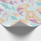 メルメイドシーベイビーシャワーガールズバースデーパーティー ラッピングペーパー (角)