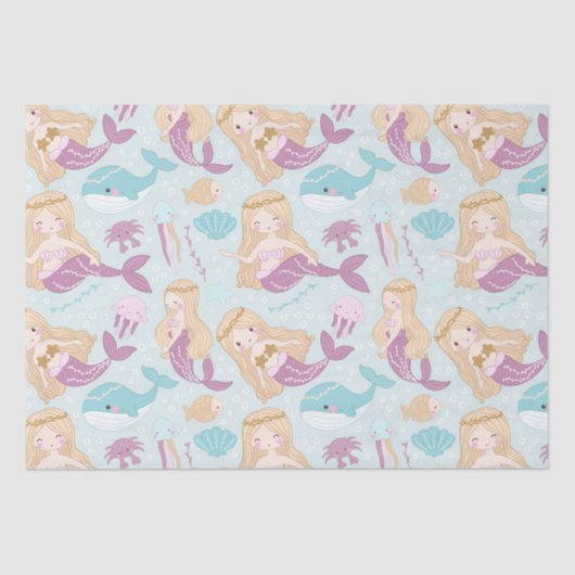 メルメイドシーベイビーシャワーガールズバースデーパーティー 薄葉紙 (正面)