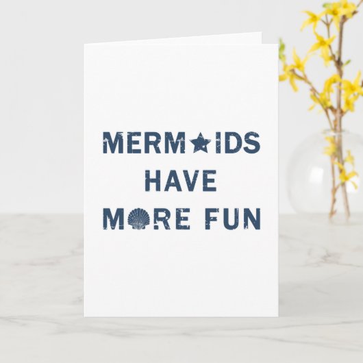 メルメイドシーマーメイドガールおもしろい誕生日ギフトアイディア カード (黄色い花)