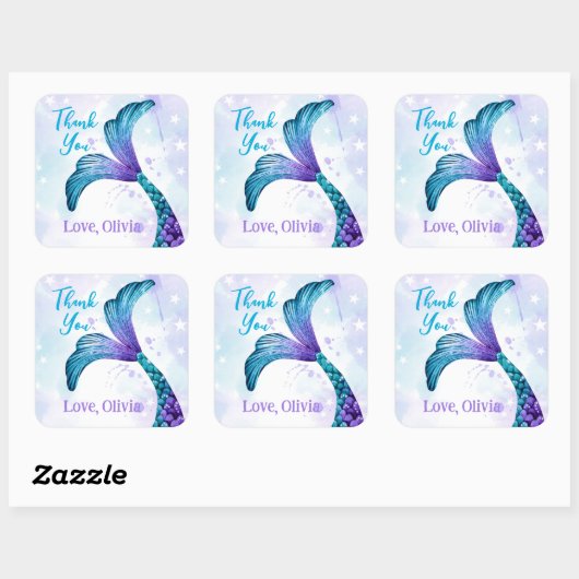 メルメイドテールサンキューバースデーパーティー スクエアシール (シート)