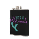 メルメイドパープルティール(緑がかった色)グリッターの質感 フラスク (左)