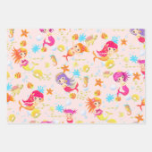 メルメイドピーチピンク ラッピングペーパーシート (正面3)