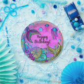 メルメイド&シーシェルピンクスパークリーパーティー ペーパープレート (パーティー)