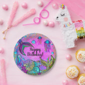 メルメイド&シーシェルピンクスパークリーパーティー ペーパープレート (パーティー)