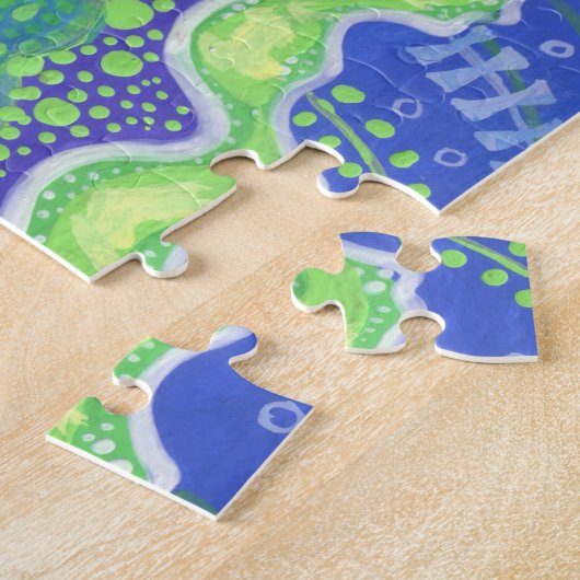 メルメイド&フィッシュ、シュールファンタジーアート、水中 ジグソーパズル (側面)