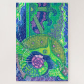 メルメイド&フィッシュ、シュールファンタジーアート、水中 ジグソーパズル (縦)