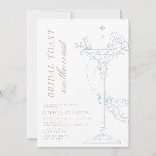 メルメイド&マルティーニ沿岸ブライダルシャワー 招待状 (正面)