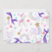 メルメイド・ユニコーンの誕生日パーティーの招待状 招待状 (裏面)