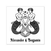 メルメン2名ハート結婚サインのカップル名 セルフインキングスタンプ (デザイン)