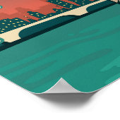 メルリオンシンガポールトラベルヴィンテージアート ポスター (角)