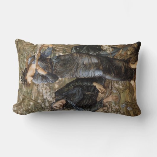 メルリンのヴィヴィアンのビーギリング（エドワード・バーン=ジョーンズ） ランバークッション (正面)