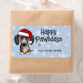 メルルDachshund犬のクリスマスギフトから ラベル (インサイチュ)