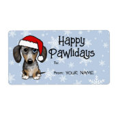 メルルDachshund犬のクリスマスギフトから ラベル (正面)