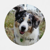 メルレオーストラリアシェパードパピーセラミックオーナメント メタルオーナメント (正面)