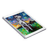 メルレグレートダネスターリーナイト印象派の犬 ノートブック (右側)