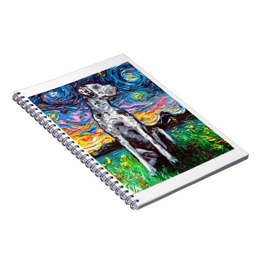 メルレグレートダネスターリーナイト印象派の犬 ノートブック (右側)