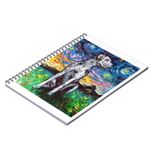 メルレグレートダネスターリーナイト印象派の犬 ノートブック (左側)