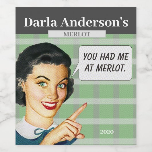 メルロで私を食べた – ワインラベル (シングルラベル)