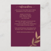 メルロとブロンズの秋リーフ結婚のエンクロージャカード エンクロージャーカード (正面)