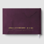 メルロウォーター色金ゴールドスクリプトエレガントな結婚式 ゲストブック (裏面)