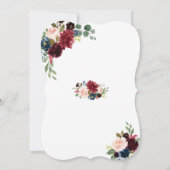 メルロエレガントーネイビーブルーフローラスウィート16 招待状 (裏面)