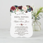 メルロエレガントーネイビーブルーフローラブライダルシャワー 招待状 (スタンド正面)