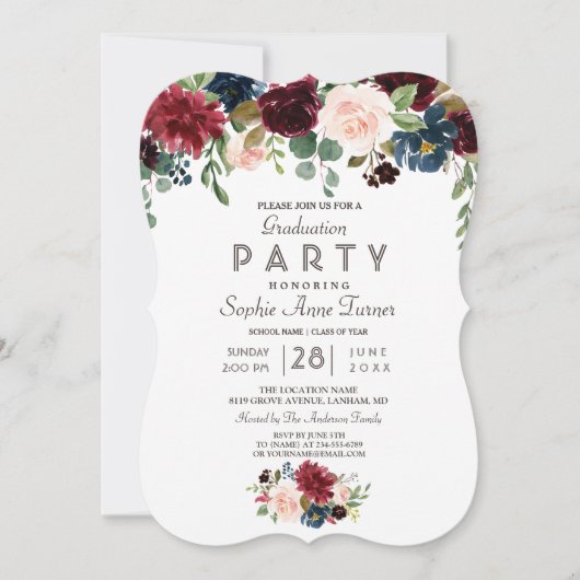 メルロエレガントー海軍ブルーフローラ卒業パーティー 招待状 (正面)