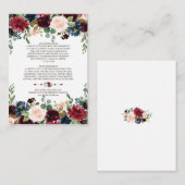 メルロエレガントー海軍ブルーフローラ結婚ズ詳細 エンクロージャーカード (正面/裏面)