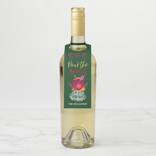 メルロクリスマスギフトワインの飲み物を注ぐ ボトルネックタグ (ボトル)