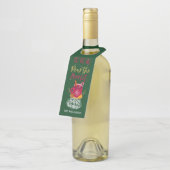 メルロクリスマスギフトワインの飲み物を注ぐ ボトルネックタグ (アングル)