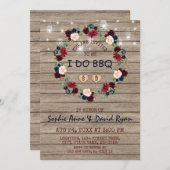 メルロネイビーフローラストリングライトバーンI do BBQ 招待状 (正面/裏面)