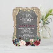 メルロネイビーブルーフローラチョークバーラップI DO BBQ 招待状 (スタンド正面)