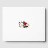 メルロネイビーブルーフローラ金ゴールドフレーム結婚ズ ゲストブック (裏面)