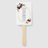 メルロネイビーブルーフローラ金ゴールドフレーム結婚式 プログラム ハンドファン (裏面)