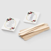 メルロネイビーブルーフローラ金ゴールドフレーム結婚式 プログラム ハンドファン (組立なし)