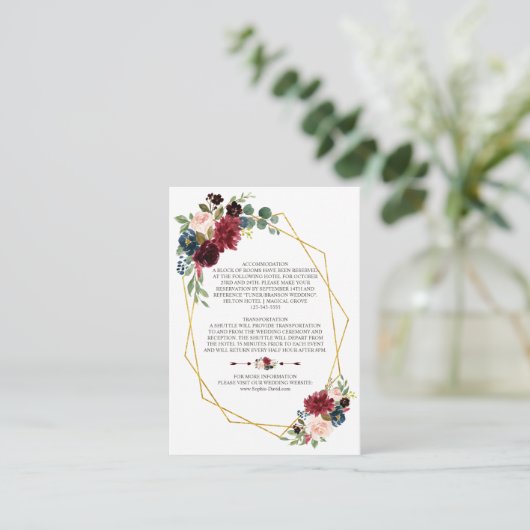 メルロネイビーブルーフローラ金ゴールドフレ結婚ームの詳細 エンクロージャーカード (スタンド正面)