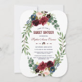 メルロネイビーブルーフローラ開花スウィート16 招待状 (正面)